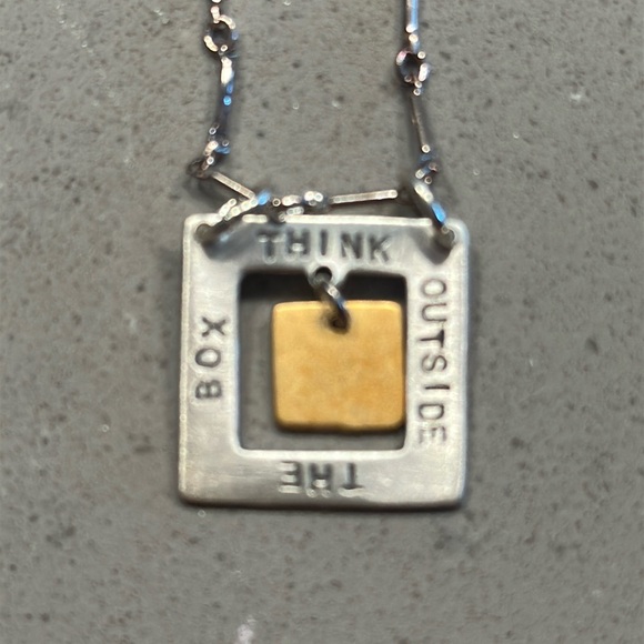 Kathy Bransfield Jewelry - Kathy Bransfield THINK OUTSIDE THE BOX 2 tone necklace NWT 925 22kt gold plated